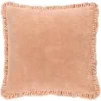 Bertie Cotton Velvet Filled Cushion 45cm x 45cm Cashew