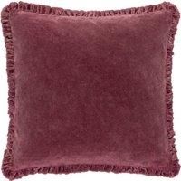 Bertie Cotton Velvet Filled Cushion 45cm x 45cm Burnt Red