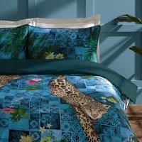 Botanical Riches Majorelle Exotic 100% Cotton Pillowcase Pair