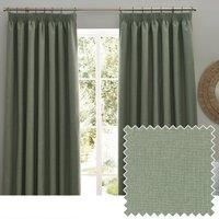 furn. Dawn 100% Blackout Pencil Pleat Curtains Green 229cm Width x 229cm Drop