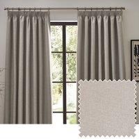 furn. Dawn 100% Blackout Pencil Pleat Curtains Linen 229cm Width x 137cm Drop