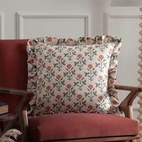 Seventy Three Linen Renee Printed Ruffle Polyester Filled Cushion - Multicolour - 50x50cm