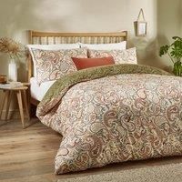 Duvet Day Anika Duvet Cover Set – Reversible Paisley Printed Bedding with Earthy Tones & Traditional Design (Multicolour - Single)