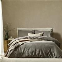 Yard Malton Stripe 100% Cotton Duvet Set - Mole - King