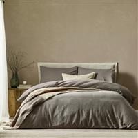 Yard Malton Stripe Cotton Duvet Cover Set Set Grey Super King Duvet Cover + 2 Standard Pillowcases