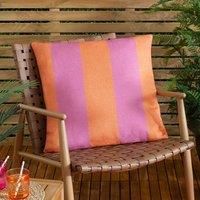 furn. Deck Stripe Woven Outdoor Polyester Filled Cushion - Orange/Pink - 59x59cm