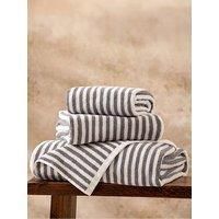 Yard Hebden Striped Cotton Hand Towel - Grey - 50x100cm