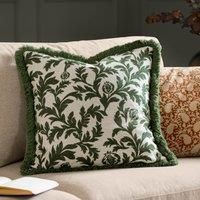 Seventy Three Hedera Jacquard Polyester Filled Cushion - Green - 45x45cm