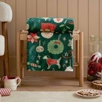 furn. Festive Trees Fleece Throw