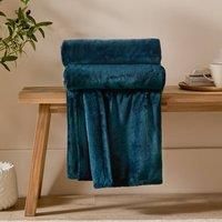 furn. Harrow Fleece Throw – Silky Soft Lightweight Flannel Blanket for Bed or Sofa (Midnight - 140x180cm)