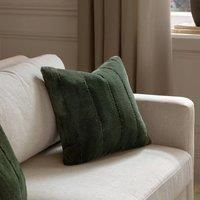 Paoletti Empress Polyester Filled Cushion – Soft Faux Fur Velvet Decorative Cushion with Concealed Zip for Elegant Home Styling (Pine - 55x55cm)