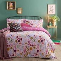 furn. Enchanted Duvet Cover Set – Reversible Mystical Celestial Design Bedding (Pink - Super King)