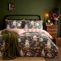 furn. Bootanical Duvet Cover Set – Reversible Autumnal Floral Halloween Ghost Bedding (Multicolour - Super King)