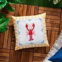 furn. Brunch Stripes Printed Outdoor Polyester Filled Cushion - Multicolour - 45x45cm