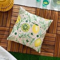 furn. Citronello Printed Outdoor Polyester Filled Cushion - Peach - 45x45cm