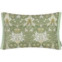 Morris&Co. Snakeshead Outdoor Cushion – Water Resistant Heritage Print Garden Pillow with Oxford Trim (Sunflower/Stone - 60x40cm)