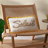 furn. Soleil Embroidered Polyester Filled Cushion - Yellow - 30x50cm