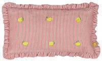 furn. Les Fruites Embroidered Ruffle Polyester Filled Cushion - Lemons - 30x50cm
