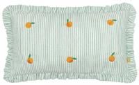 furn. Les Fruites Embroidered Ruffle Polyester Filled Cushion - Oranges - 30x50cm