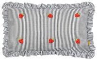 furn. Les Fruites Embroidered Ruffle Polyester Filled Cushion - Strawberries - 30x50cm