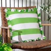 furn. Palm Royale Stripe Ruffle Printed Outdoor Cushion Cover - Green - 50x50cm