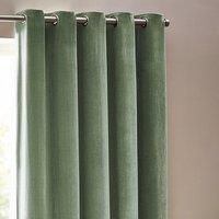 Yard Heavy Chenille Velvet Eyelet Curtains - Eucalyptus - 168 x 183cm