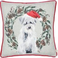 Evans Lichfield Xmas Dog Wreath Cushion