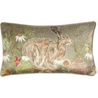 Wylder Meadow Bloom Hazel Hare Printed Chenille Cushion