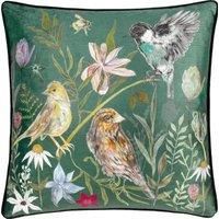 Wylder Meadow Bloom Birds Printed Chenille Cushion
