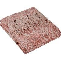 Paoletti Durelle Cottotn Tasselled Throw, 130 x 170cm, Coral