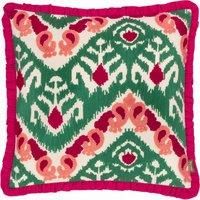 Henderson Embroidered Cotton Filled Cushion 45cm x 45cm Cerise Jade