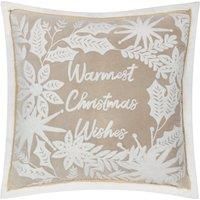Paoletti Winter Warmest Wishes Embroidered Cushion