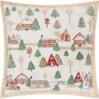 Paoletti Winter Ski Lodges Embroidered Cushion