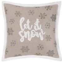Paoletti Winter Let It Snow Embroidered Cushion