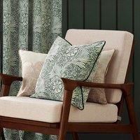 Morris & Co. Marigold Piped Jacquard 50cm x 50cm Filled Cushion Leaf Green