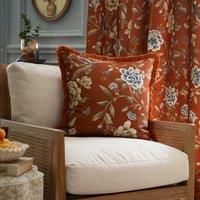 Sanderson Porcelain Garden Printed Chenille 50cm x 50cm Filled Cushion Rust