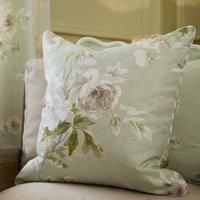 Sanderson Adele Floral Chenille 50cm x 50cm Filled Cushion Sage