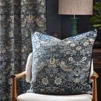 Morris & Co Strawberry Thief Jacquard Pipe Trimmed Cushion 55cm x 55cm