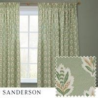 Sanderson Sessile Leaf Printed Ready Made Pencil Pleat Curtains Sage