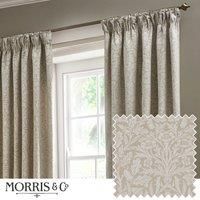 Morris & Co. Acorn Tonal Matt Jacquard Ready Made Pencil Pleat Curtains Linen