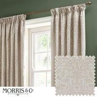 Morris & Co. Acorn Tonal Matt Jacquard Ready Made Pencil Pleat Curtains Ivory