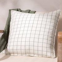 Yard Linen Grid Check Cushion Cover