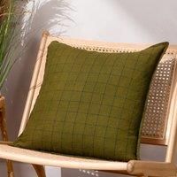Yard Linen Grid Check Cushion Cover