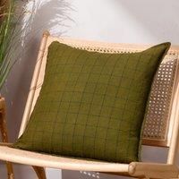 Yard Linen Grid Check Polyester Filled Cushion