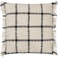 Yard Beni Check Fringed Polyester Filled Cushion