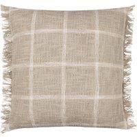 Yard Beni Check Fringed Polyester Filled Cushion