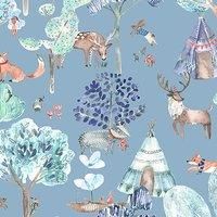 Voyage Maison Woodland Adventures Printed Cotton Fabric Denim