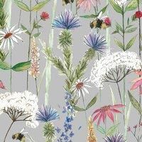 Voyage Maison Hermione Printed Cotton Fabric Silver