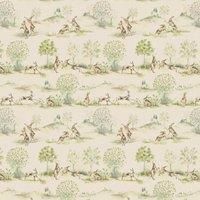 Voyage Maison Boxing Hares Printed Linen Fabric Linen