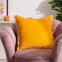 furn. Gracie Velvet Fringed Polyester Filled Cushion